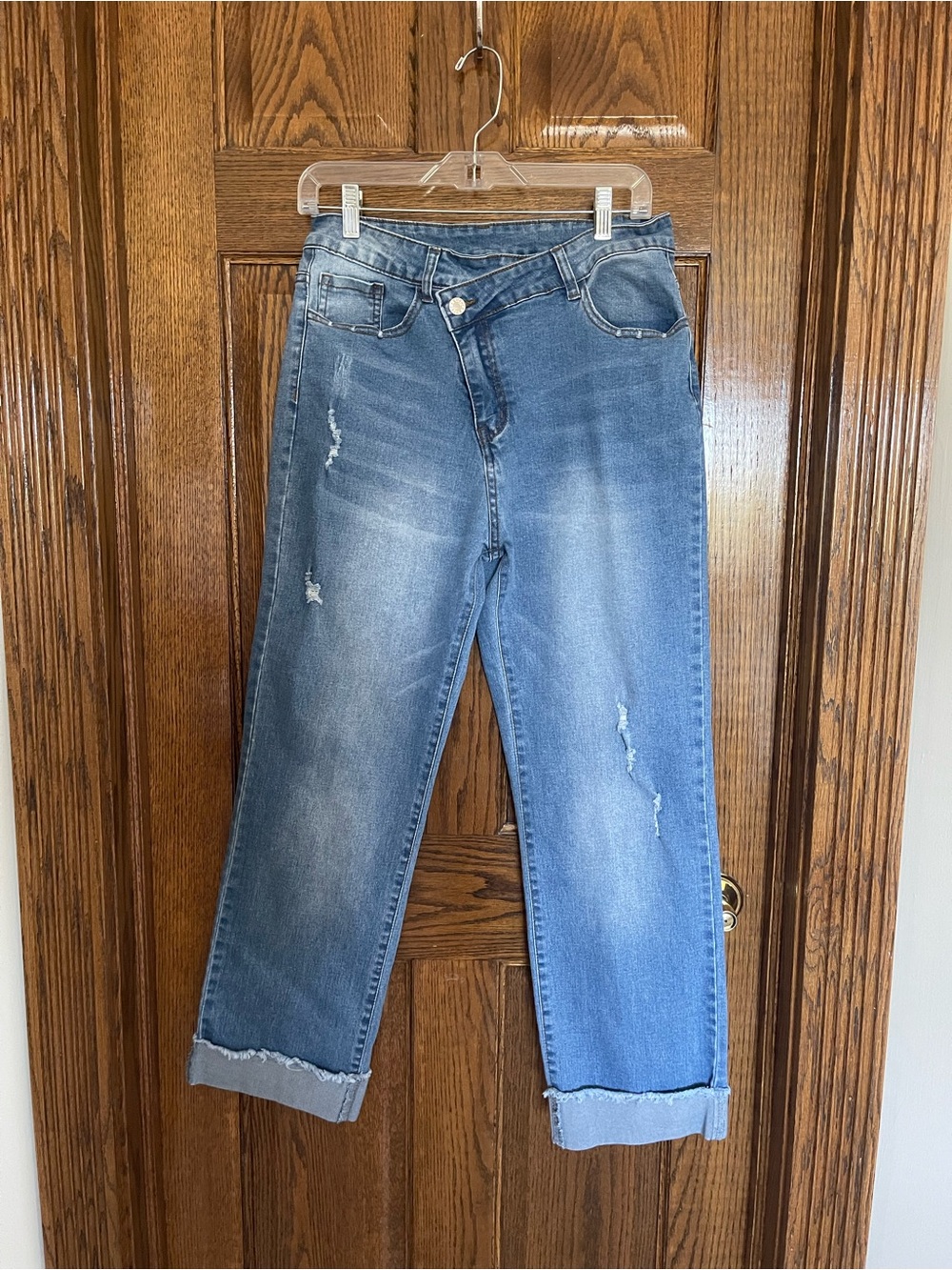 Medium denim high waisted jeans